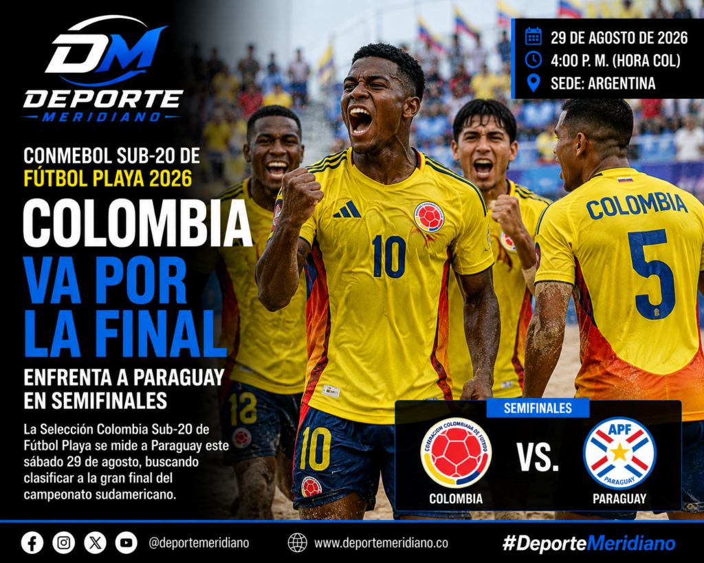 La Selección Colombia Sub-20 de Fútbol Playa enfrenta este sábado a Paraguay por un cupo en la final del campeonato sudamericano.