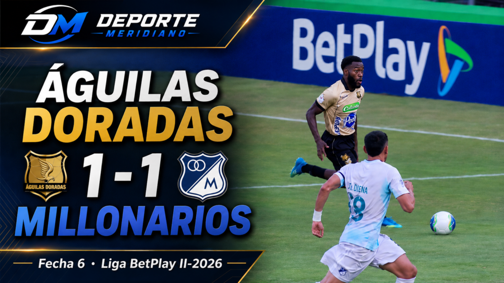 ÁGUILAS DORADAS 1-1 MILLONARIOS Los azules dejaron escapar la victoria en Medellín