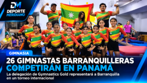 Delegación de gimnastas barranquilleras de Gymnastics Gold que competirá en Panamá