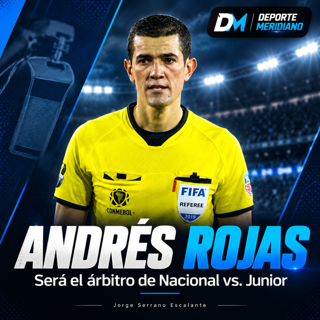 Andrés Rojas fue designado para dirigir el duelo entre Atlético Nacional y Junior de Barranquilla en Medellín. Federación Colombiana de Futbol