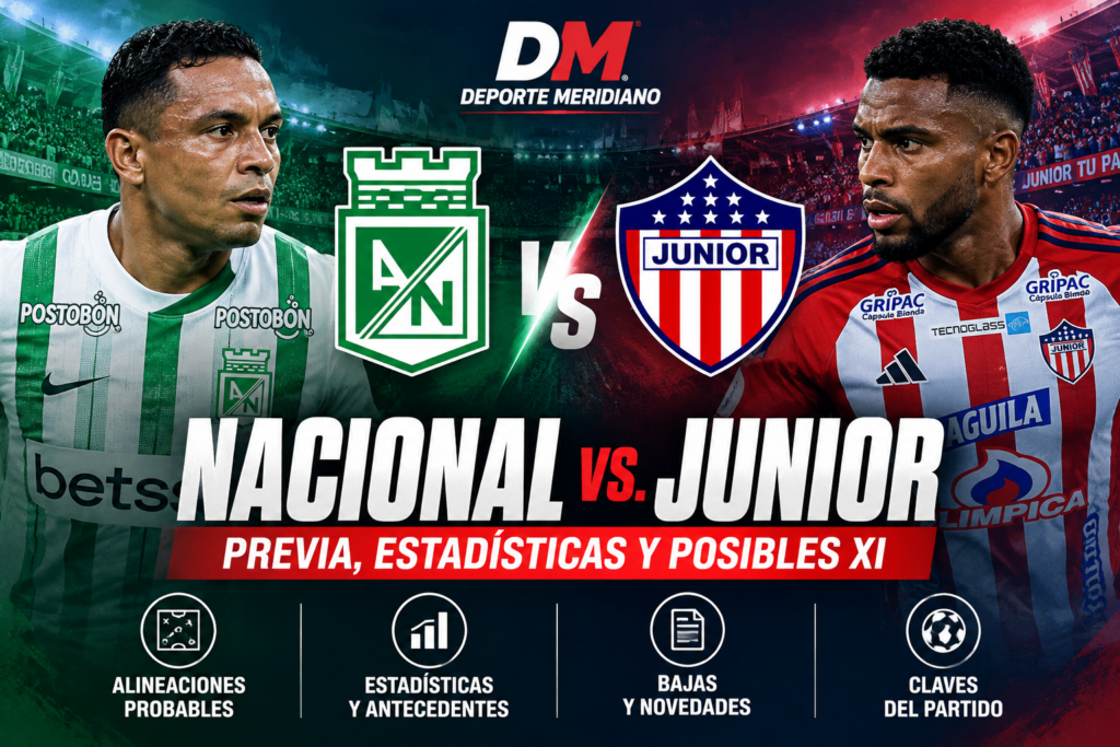 Atlético Nacional vs Junior de Barranquilla: previa, estadísticas y alineaciones probables