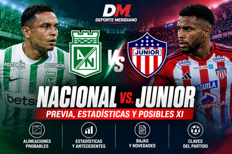 Atlético Nacional vs Junior de Barranquilla: previa, estadísticas y alineaciones probables