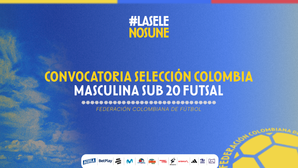 Selección Colombia Masculina Sub-20 de futsal antes de su participación en el CONMEBOL Sub-20 de Futsal 2026.