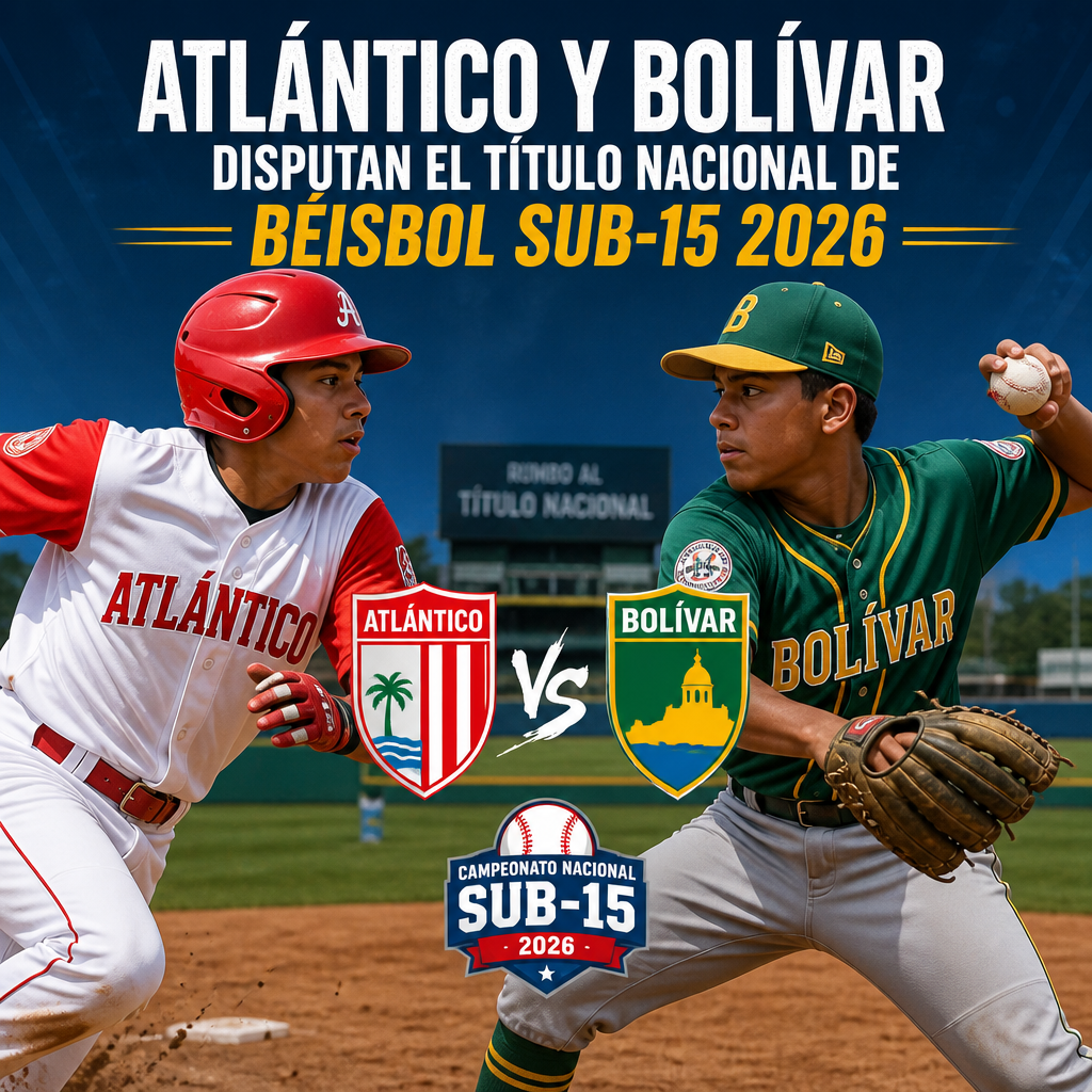 Atl&aacute;ntico y Bol&iacute;var disputan la final del Torneo Nacional de B&eacute;isbol Sub-15 2026.