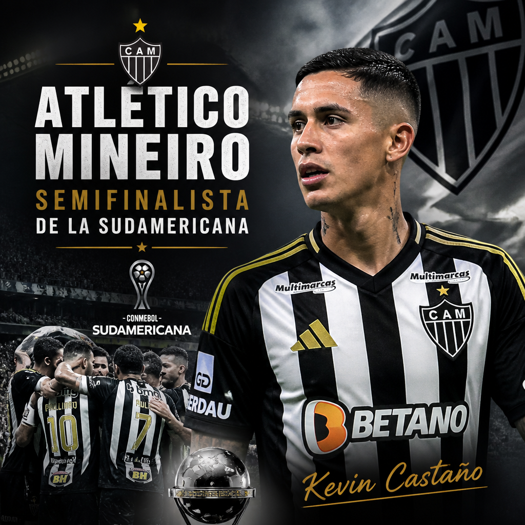 Kevin Casta&ntilde;o, mediocampista del Atl&eacute;tico Mineiro, aparece en un gr&aacute;fico por avanzar a semifinales de la Sudamericana.