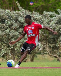 Canchimbo durante un entrenamiento de Junior de Barranquilla en 2026