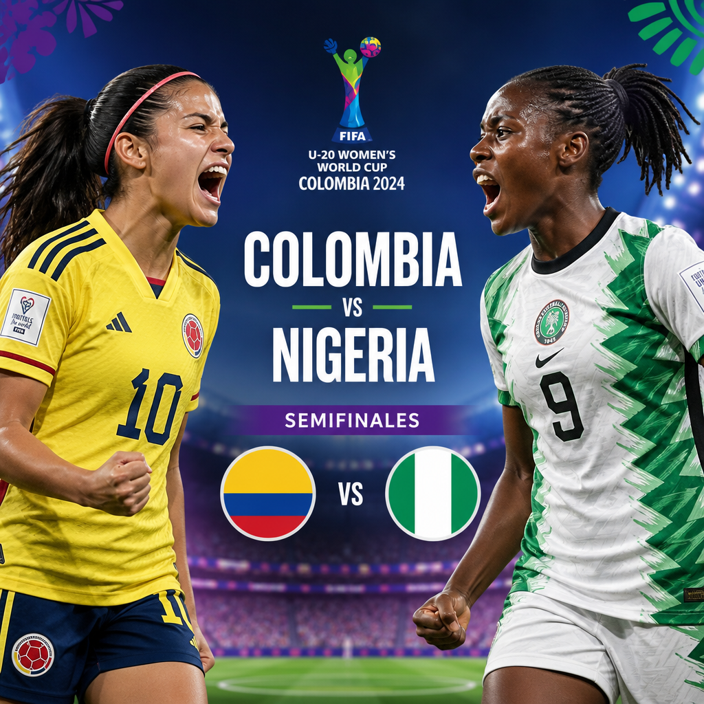 Colombia Femenina Sub-20 y Nigeria se enfrentan en las semifinales del Mundial Femenino Sub-20.