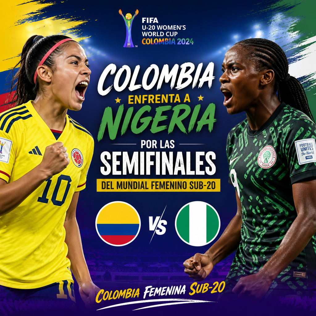 Colombia y Nigeria Femenina Sub-20 se enfrentan en las semifinales del Mundial Femenino Sub-20.