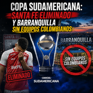 Gráfico de la Copa Sudamericana anuncia la eliminación de Santa Fe y una final en Barranquilla sin equipos colombianos.