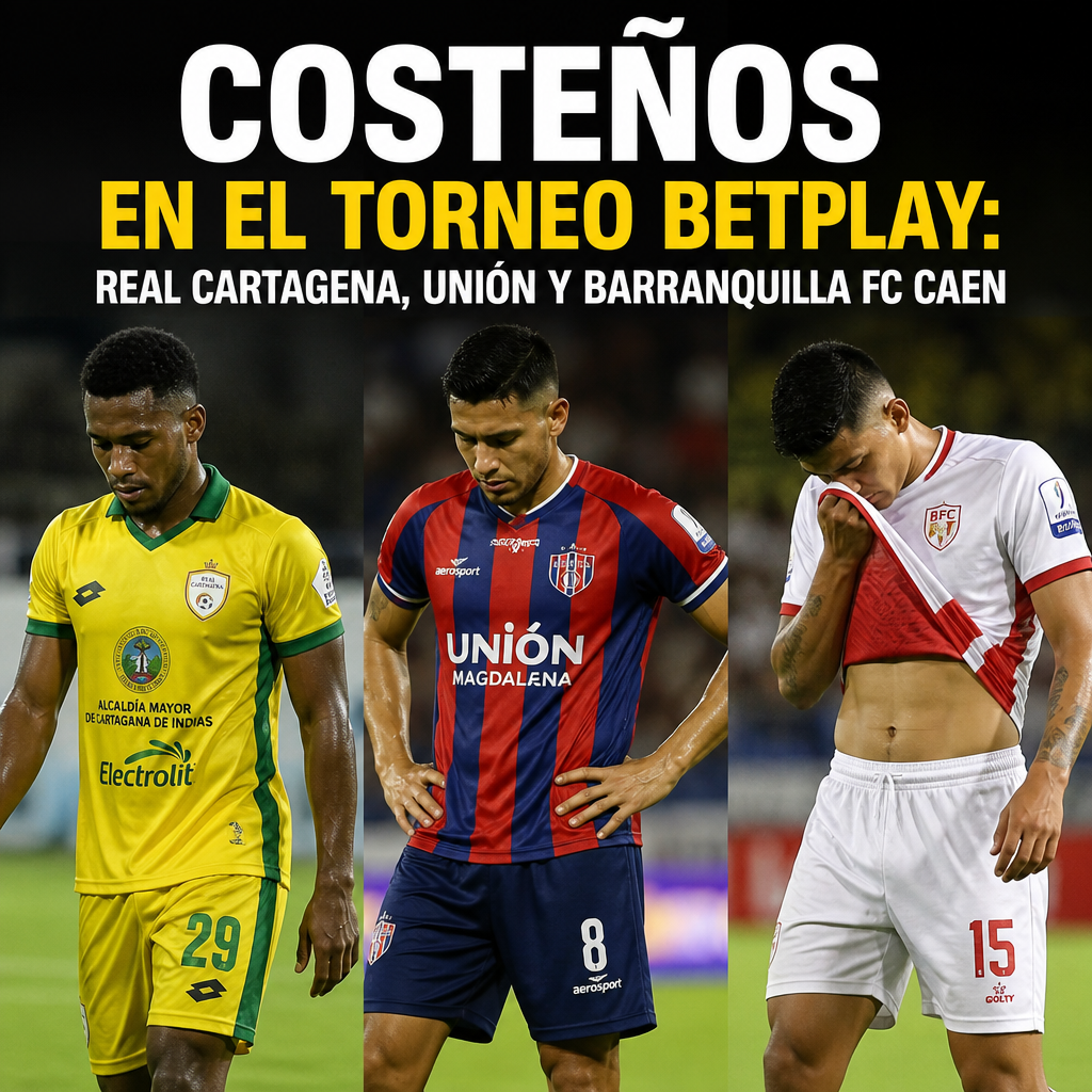 Jugadores de Atl&eacute;tico Nacional, Uni&oacute;n Magdalena y Barranquilla FC en una gr&aacute;fica del Torneo BetPlay.