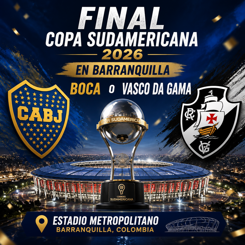 Boca Juniors y Vasco da Gama disputan la Copa Sudamericana 2026 en el Estadio Metropolitano de Barranquilla.