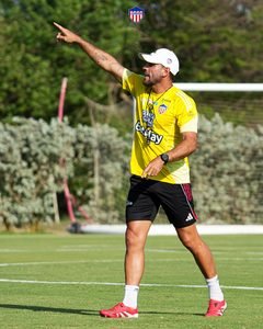 Sebastián Viera durante un entrenamiento de Junior de Barranquilla