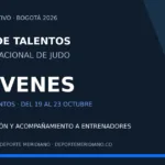 Escuela de Talentos de Judo en Bogotá, 76 jóvenes de cinco departamentos, encuentro del 19 al 23 de octubre de 2026.