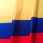 Bandera de Colombia fotografiada en 2008; imagen de referencia de la representación nacional.