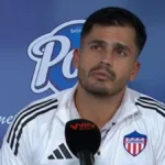 Mauro Silveira durante sus declaraciones tras el empate 1-1 de Junior con Chicó
