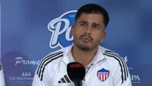 Mauro Silveira durante sus declaraciones tras el empate 1-1 de Junior con Chicó