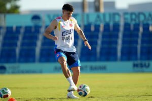 Selección Colombia masculina de mayores durante el entrenamiento del 4 de octubre de 2026. Foto: FCF.