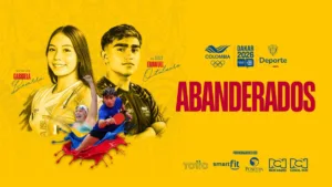 Pieza oficial del COC con Gabriela Becerra y Emanuel Otálvaro, abanderados de Colombia para los Juegos de la Juventud Dakar 2026.