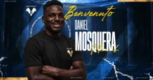 Pieza institucional de presentación de Daniel Mosquera en Hellas Verona, julio de 2024. Archivo del club; no corresponde al partido con Catanzaro.