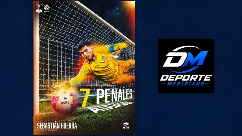 Gráfica oficial de Dimayor sobre los siete penales atajados por Sebastián Guerra, arquero de Barranquilla FC.
