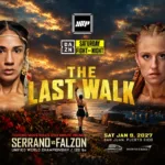 Cartel oficial del combate Amanda Serrano contra Skye Falzon, anunciado para el 9 de enero de 2027 en San Juan.