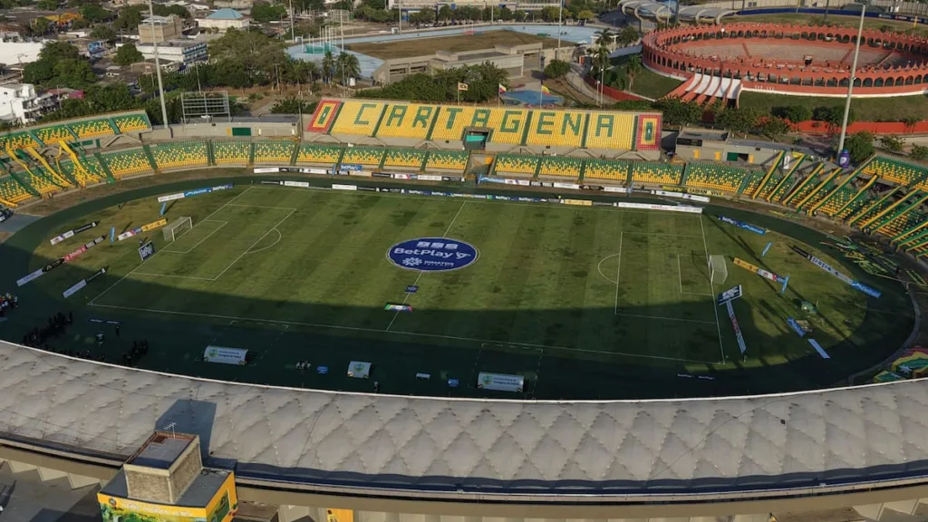 Vista del estadio Jaime Morón León de Cartagena. Foto de Real Cartagena difundida por Caracol Radio; imagen de archivo.