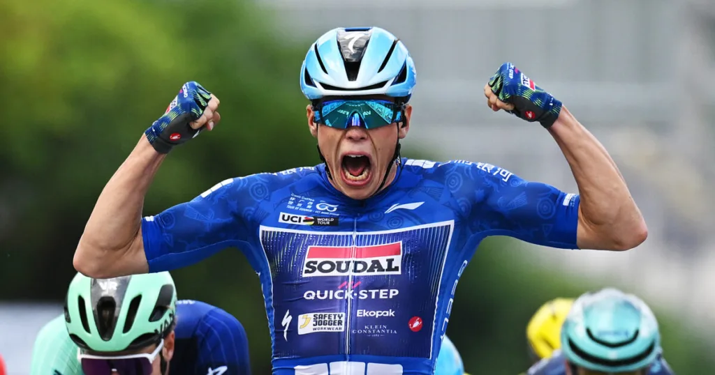 Paul Magnier en la cuarta etapa del Tour de Guangxi 2026. Foto: Getty Images, difundida por Soudal Quick-Step.